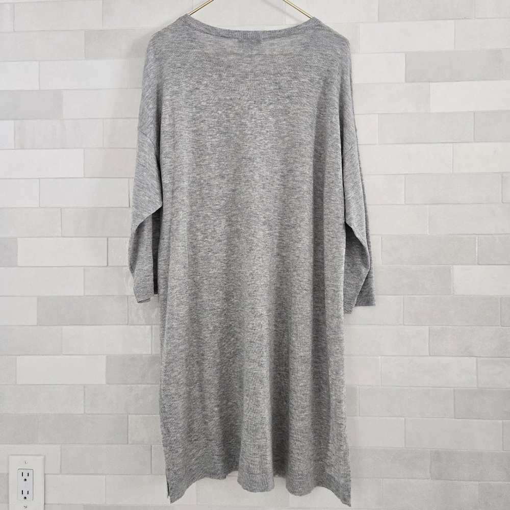 Eileen Fisher Merino Wool Alpaca Tunic Top Sweater Dress Gray Long Sleeve XL - Picture 8 of 9